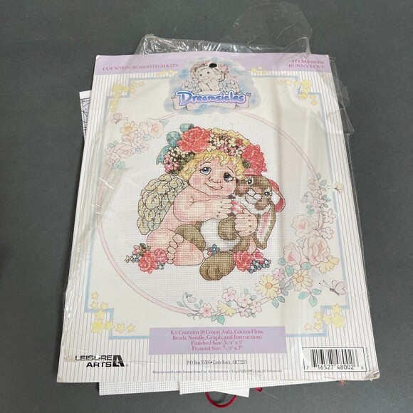 Dreamsicles Counted Cross Stitch Kit 48002 Bunny Love Leisure Arts 4 x 5 NIP - Picture 1 of 6